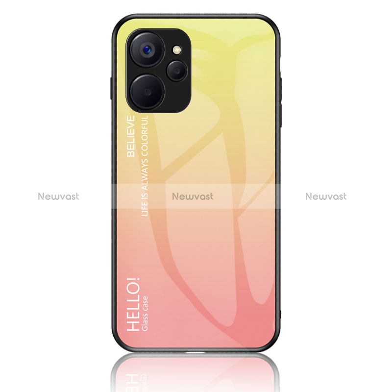 Silicone Frame Mirror Rainbow Gradient Case Cover LS1 for Realme 10 5G Yellow