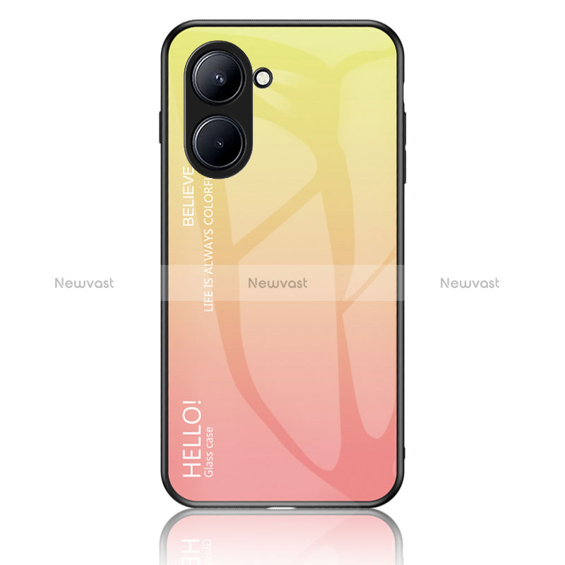 Silicone Frame Mirror Rainbow Gradient Case Cover LS1 for Realme C33 (2023)