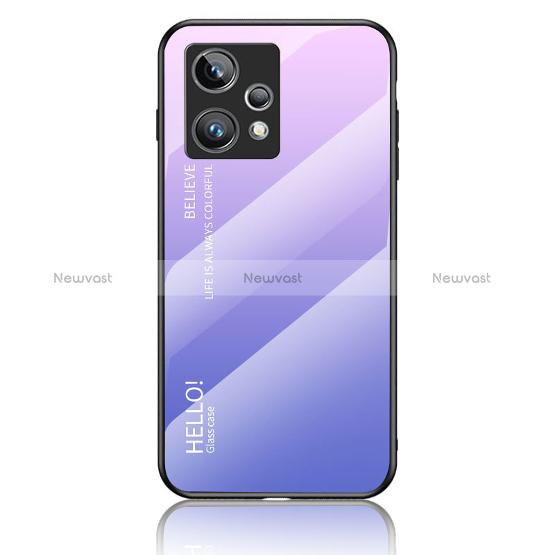 Silicone Frame Mirror Rainbow Gradient Case Cover LS1 for Realme Narzo 50 Pro 5G Clove Purple