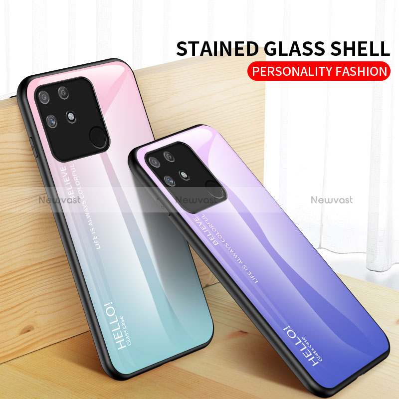 Silicone Frame Mirror Rainbow Gradient Case Cover LS1 for Realme Narzo 50A