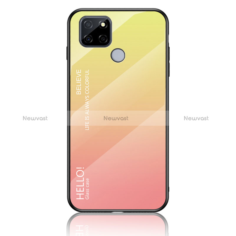 Silicone Frame Mirror Rainbow Gradient Case Cover LS1 for Realme Q2i 5G