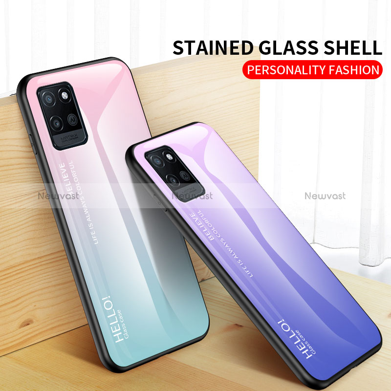 Silicone Frame Mirror Rainbow Gradient Case Cover LS1 for Realme V11 5G