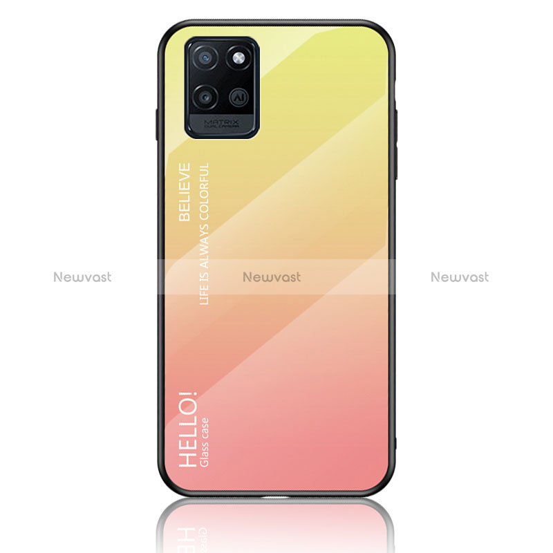 Silicone Frame Mirror Rainbow Gradient Case Cover LS1 for Realme V11s 5G