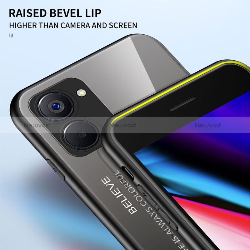 Silicone Frame Mirror Rainbow Gradient Case Cover LS1 for Realme V30t 5G