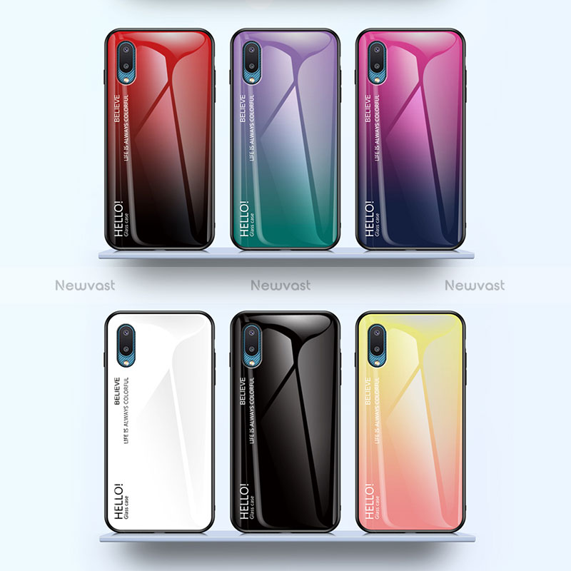 Silicone Frame Mirror Rainbow Gradient Case Cover LS1 for Samsung Galaxy A02