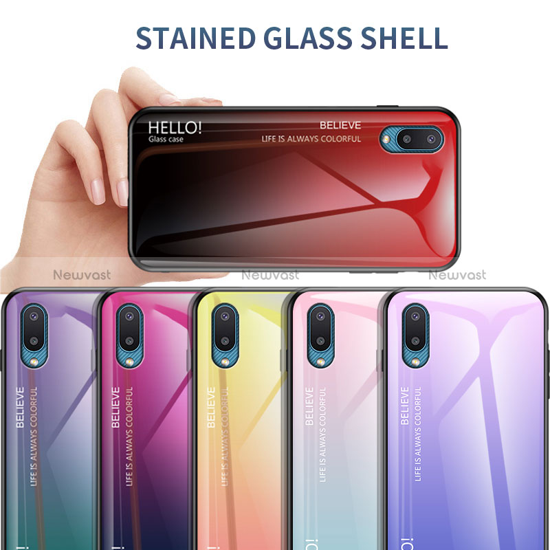 Silicone Frame Mirror Rainbow Gradient Case Cover LS1 for Samsung Galaxy A02