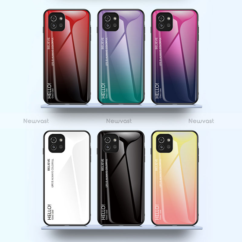 Silicone Frame Mirror Rainbow Gradient Case Cover LS1 for Samsung Galaxy A03