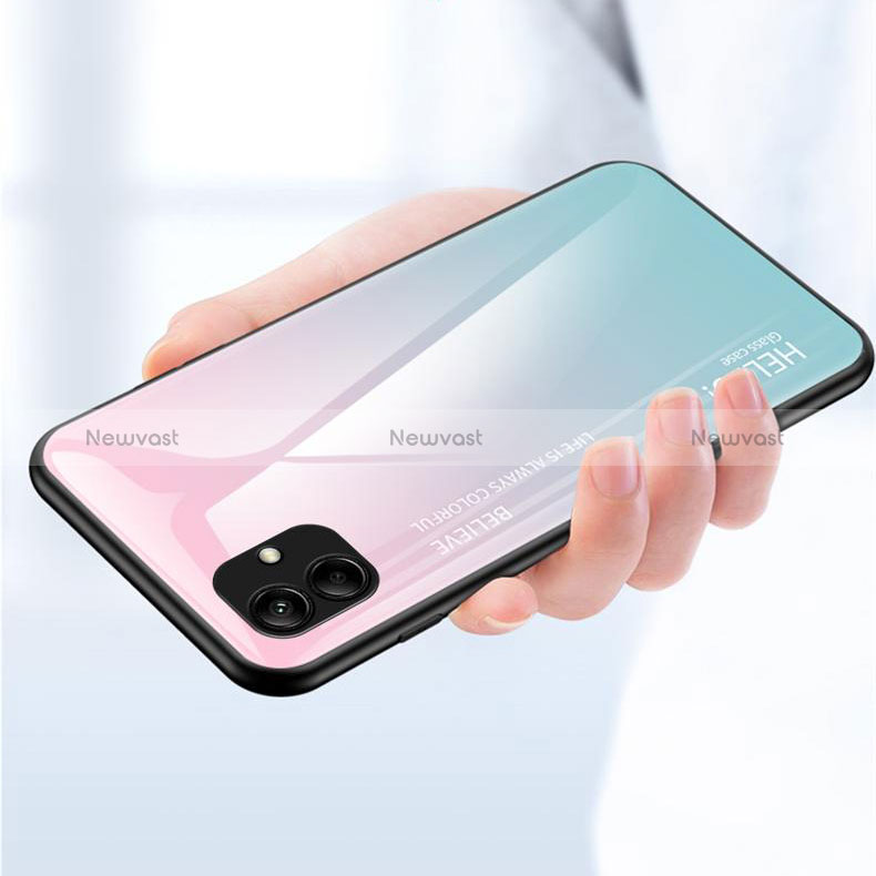 Silicone Frame Mirror Rainbow Gradient Case Cover LS1 for Samsung Galaxy A04 4G