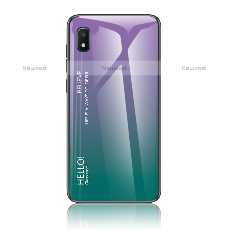 Silicone Frame Mirror Rainbow Gradient Case Cover LS1 for Samsung Galaxy A10e