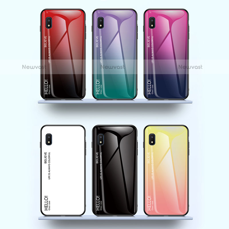 Silicone Frame Mirror Rainbow Gradient Case Cover LS1 for Samsung Galaxy A10e