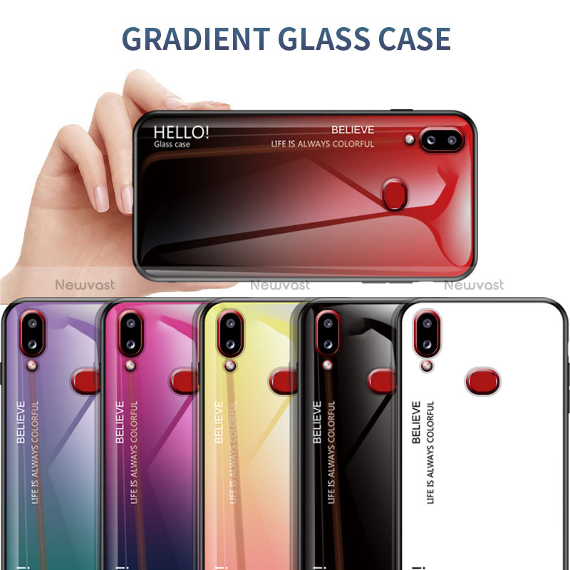 Silicone Frame Mirror Rainbow Gradient Case Cover LS1 for Samsung Galaxy A10s