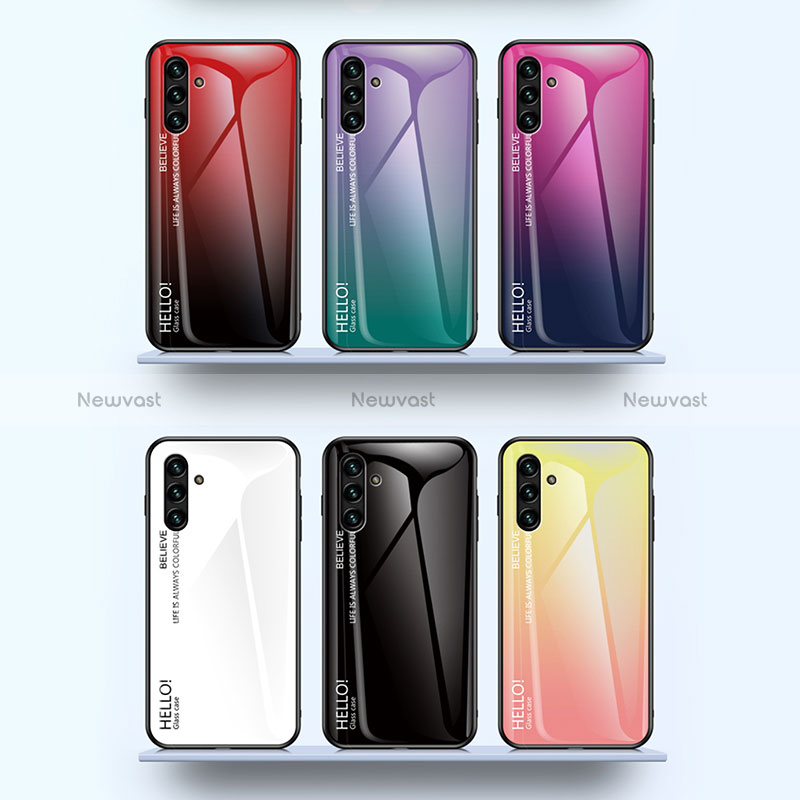 Silicone Frame Mirror Rainbow Gradient Case Cover LS1 for Samsung Galaxy A13 5G