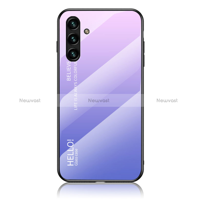 Silicone Frame Mirror Rainbow Gradient Case Cover LS1 for Samsung Galaxy A13 5G Clove Purple