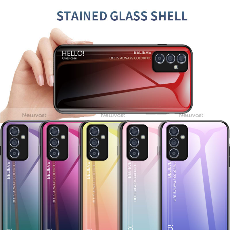 Silicone Frame Mirror Rainbow Gradient Case Cover LS1 for Samsung Galaxy A15 4G