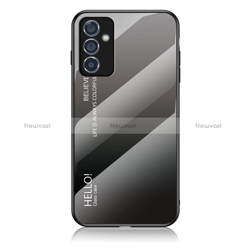 Silicone Frame Mirror Rainbow Gradient Case Cover LS1 for Samsung Galaxy A15 4G Dark Gray