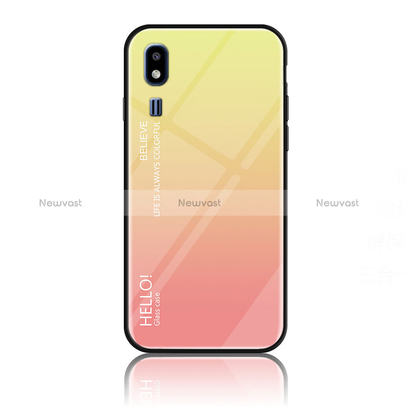 Silicone Frame Mirror Rainbow Gradient Case Cover LS1 for Samsung Galaxy A2 Core A260F A260G