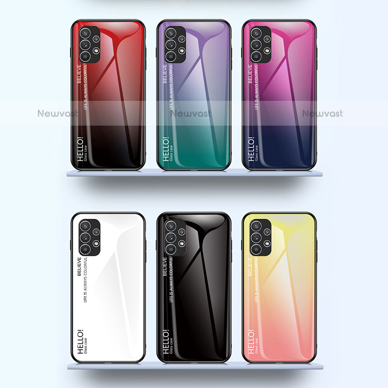 Silicone Frame Mirror Rainbow Gradient Case Cover LS1 for Samsung Galaxy A23 5G