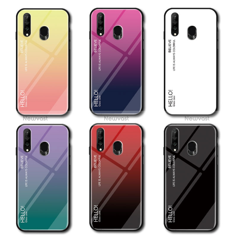 Silicone Frame Mirror Rainbow Gradient Case Cover LS1 for Samsung Galaxy A40s