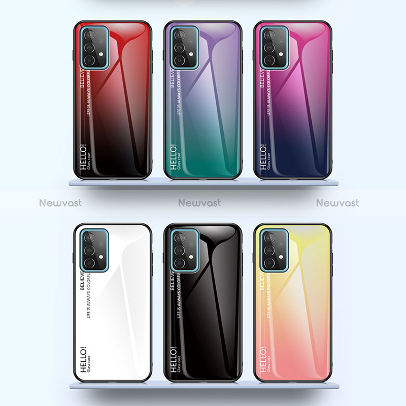 Silicone Frame Mirror Rainbow Gradient Case Cover LS1 for Samsung Galaxy A52 5G