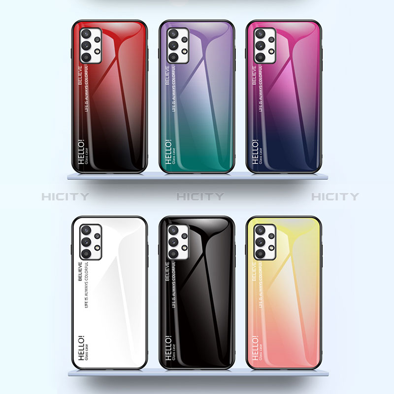 Silicone Frame Mirror Rainbow Gradient Case Cover LS1 for Samsung Galaxy A53 5G