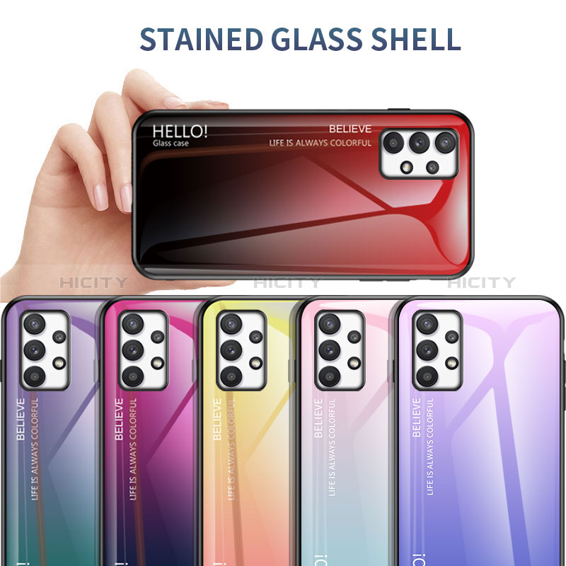 Silicone Frame Mirror Rainbow Gradient Case Cover LS1 for Samsung Galaxy A53 5G