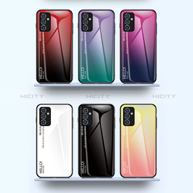 Silicone Frame Mirror Rainbow Gradient Case Cover LS1 for Samsung Galaxy A54 5G