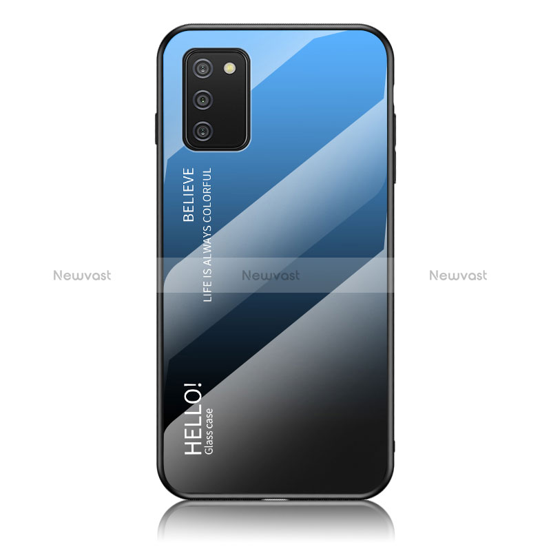 Silicone Frame Mirror Rainbow Gradient Case Cover LS1 for Samsung Galaxy F02S SM-E025F