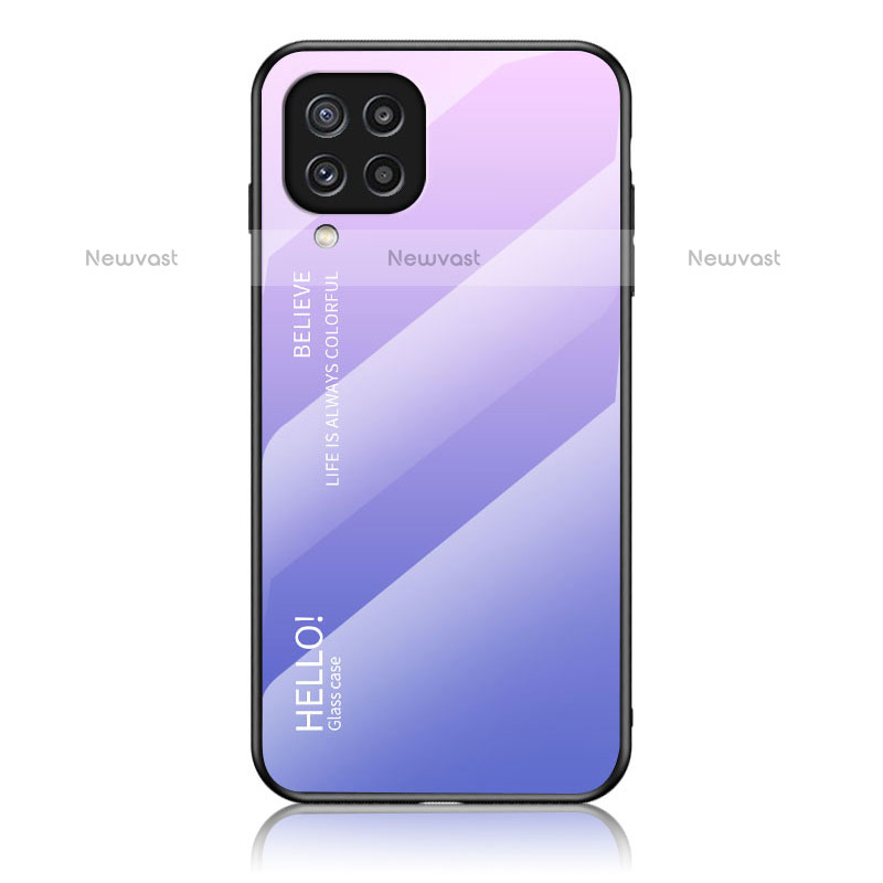 Silicone Frame Mirror Rainbow Gradient Case Cover LS1 for Samsung Galaxy M32 4G Clove Purple