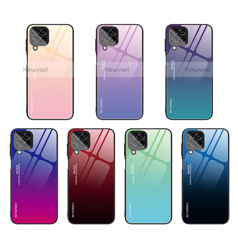 Silicone Frame Mirror Rainbow Gradient Case Cover LS1 for Samsung Galaxy M33 5G