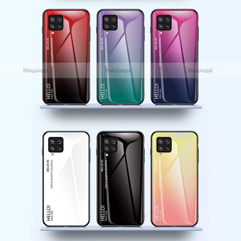 Silicone Frame Mirror Rainbow Gradient Case Cover LS1 for Samsung Galaxy M42 5G