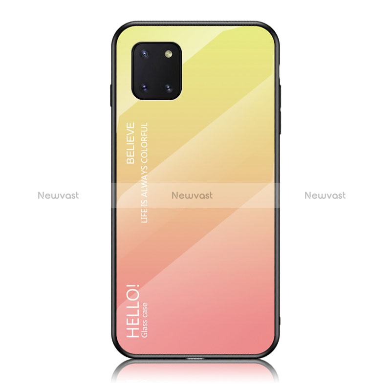 Silicone Frame Mirror Rainbow Gradient Case Cover LS1 for Samsung Galaxy M60s