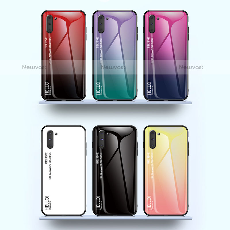 Silicone Frame Mirror Rainbow Gradient Case Cover LS1 for Samsung Galaxy Note 10 5G