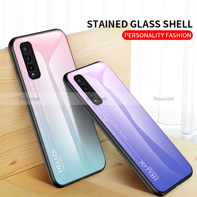 Silicone Frame Mirror Rainbow Gradient Case Cover LS1 for Vivo iQOO U1