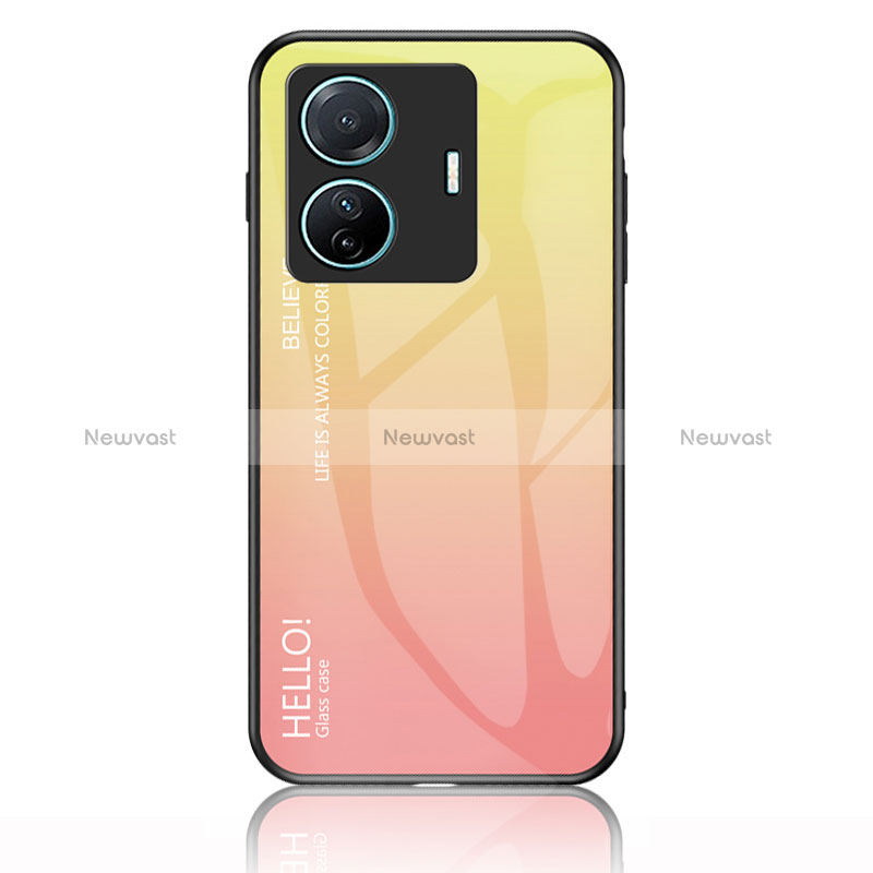 Silicone Frame Mirror Rainbow Gradient Case Cover LS1 for Vivo iQOO Z6 Pro 5G