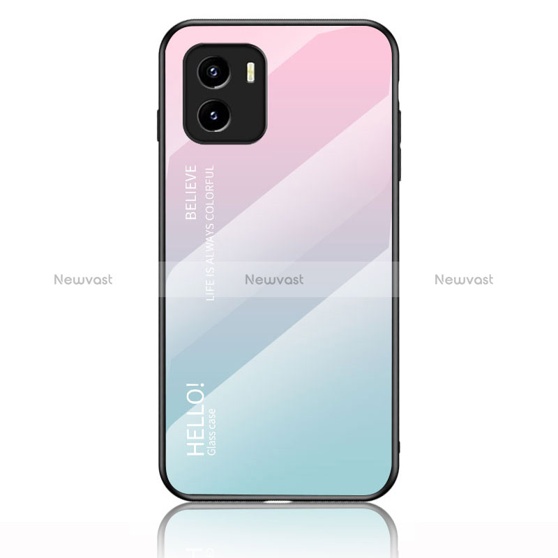 Silicone Frame Mirror Rainbow Gradient Case Cover LS1 for Vivo Y10