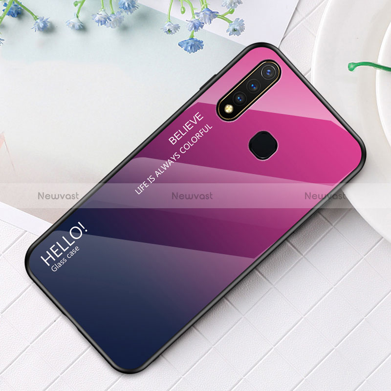 Silicone Frame Mirror Rainbow Gradient Case Cover LS1 for Vivo Y19