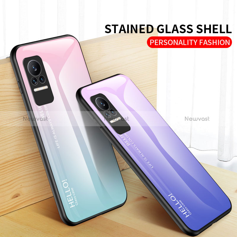 Silicone Frame Mirror Rainbow Gradient Case Cover LS1 for Xiaomi Civi 1S 5G