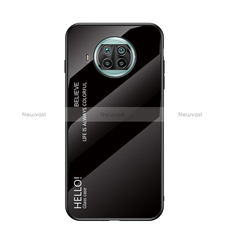 Silicone Frame Mirror Rainbow Gradient Case Cover LS1 for Xiaomi Mi 10i 5G Black