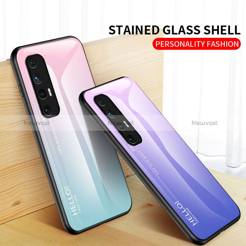 Silicone Frame Mirror Rainbow Gradient Case Cover LS1 for Xiaomi Mi 10S 5G