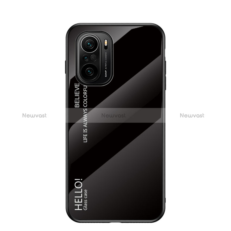 Silicone Frame Mirror Rainbow Gradient Case Cover LS1 for Xiaomi Mi 11i 5G Black