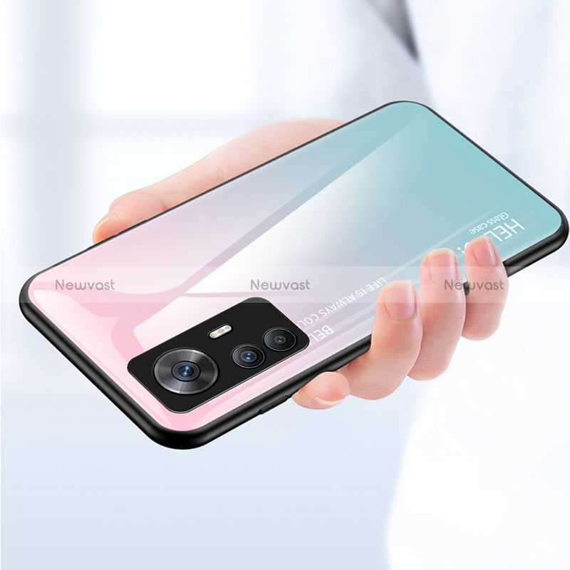 Silicone Frame Mirror Rainbow Gradient Case Cover LS1 for Xiaomi Mi 12T Pro 5G