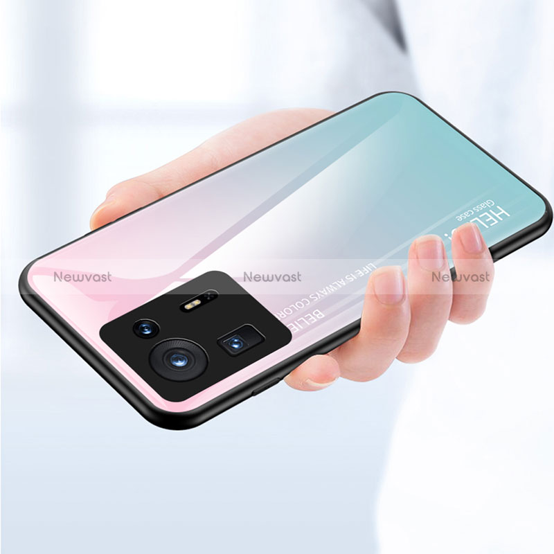 Silicone Frame Mirror Rainbow Gradient Case Cover LS1 for Xiaomi Mi Mix 4 5G