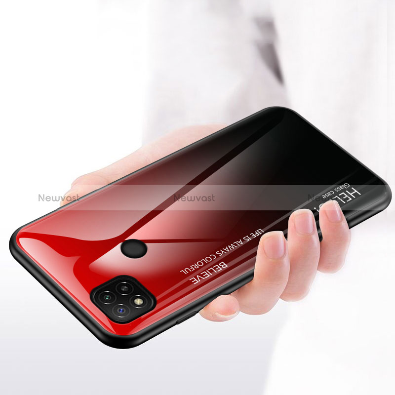 Silicone Frame Mirror Rainbow Gradient Case Cover LS1 for Xiaomi POCO C31