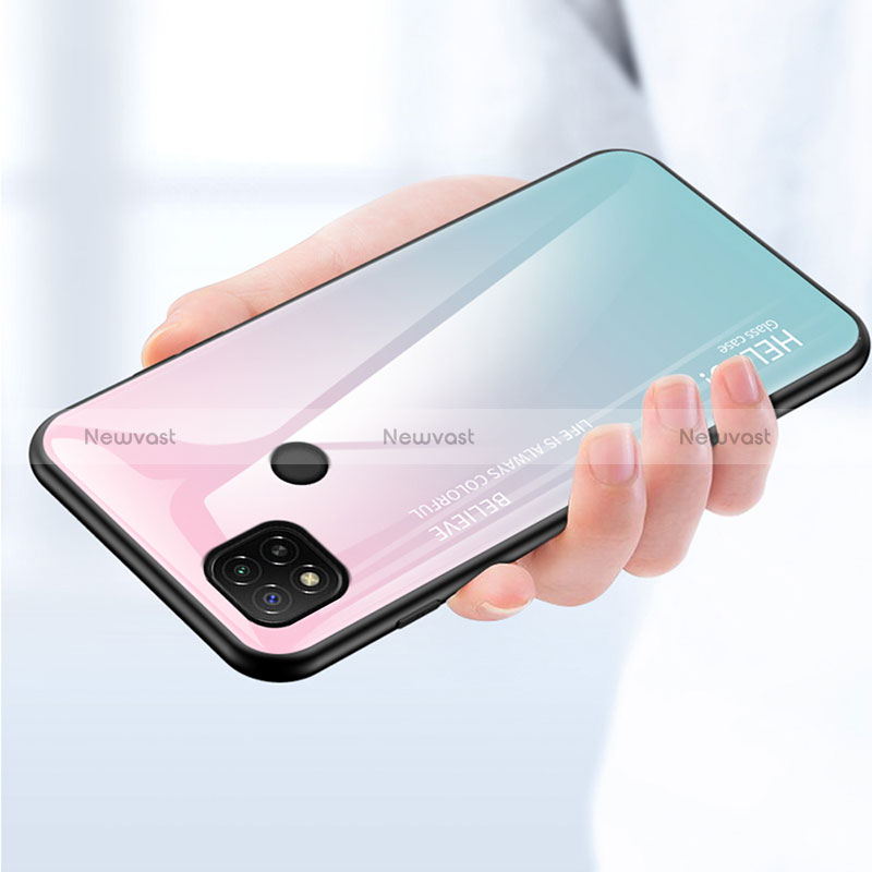 Silicone Frame Mirror Rainbow Gradient Case Cover LS1 for Xiaomi POCO C31