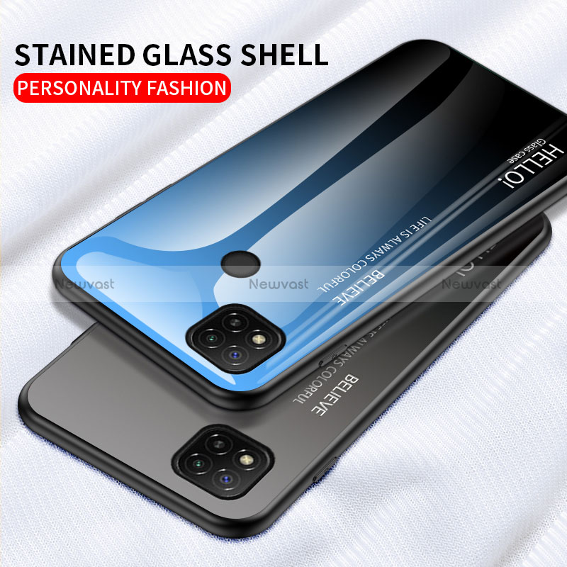 Silicone Frame Mirror Rainbow Gradient Case Cover LS1 for Xiaomi POCO C31