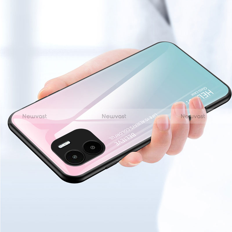 Silicone Frame Mirror Rainbow Gradient Case Cover LS1 for Xiaomi Poco C51