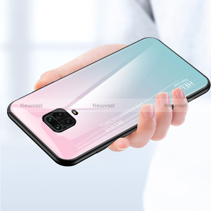 Silicone Frame Mirror Rainbow Gradient Case Cover LS1 for Xiaomi Poco M2 Pro