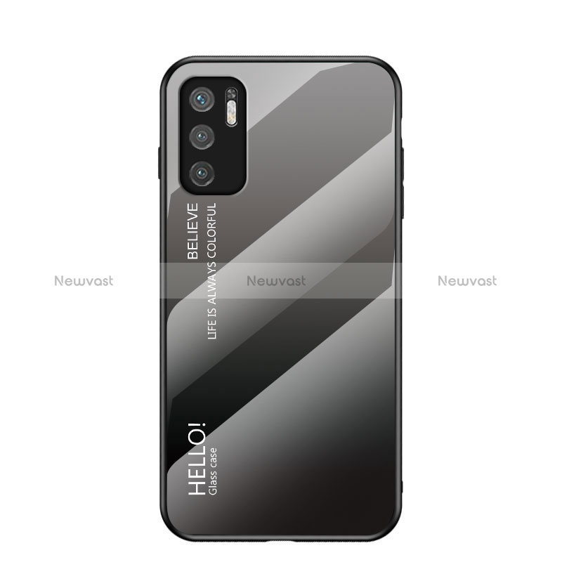Silicone Frame Mirror Rainbow Gradient Case Cover LS1 for Xiaomi POCO M3 Pro 5G