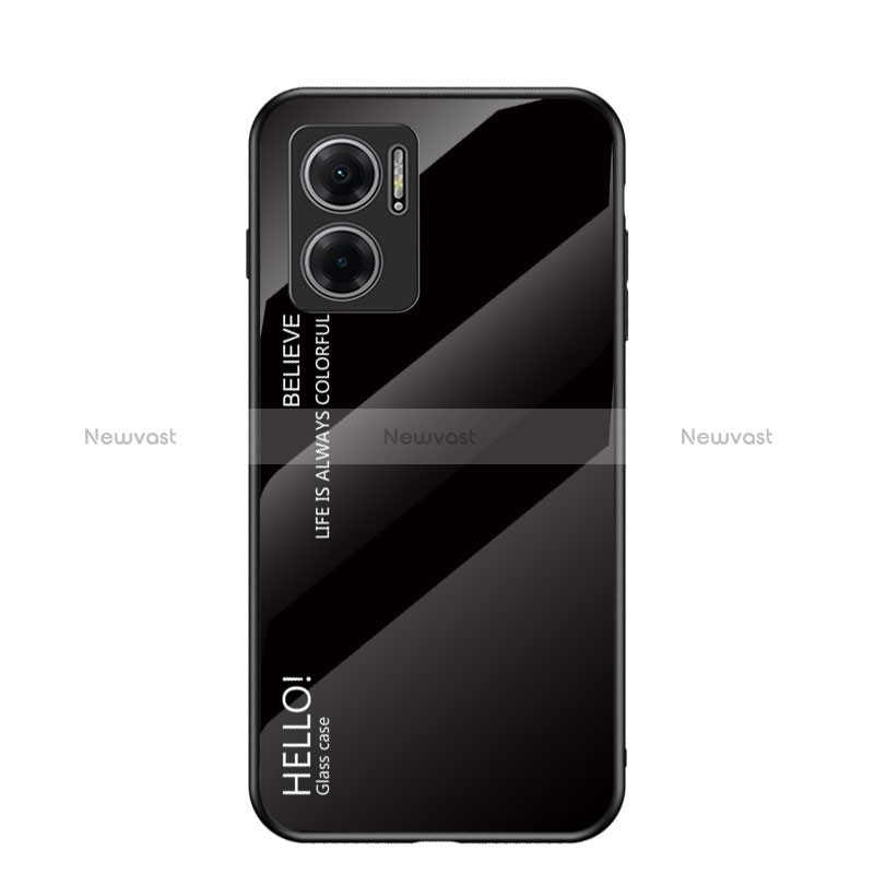 Silicone Frame Mirror Rainbow Gradient Case Cover LS1 for Xiaomi Redmi 10 5G