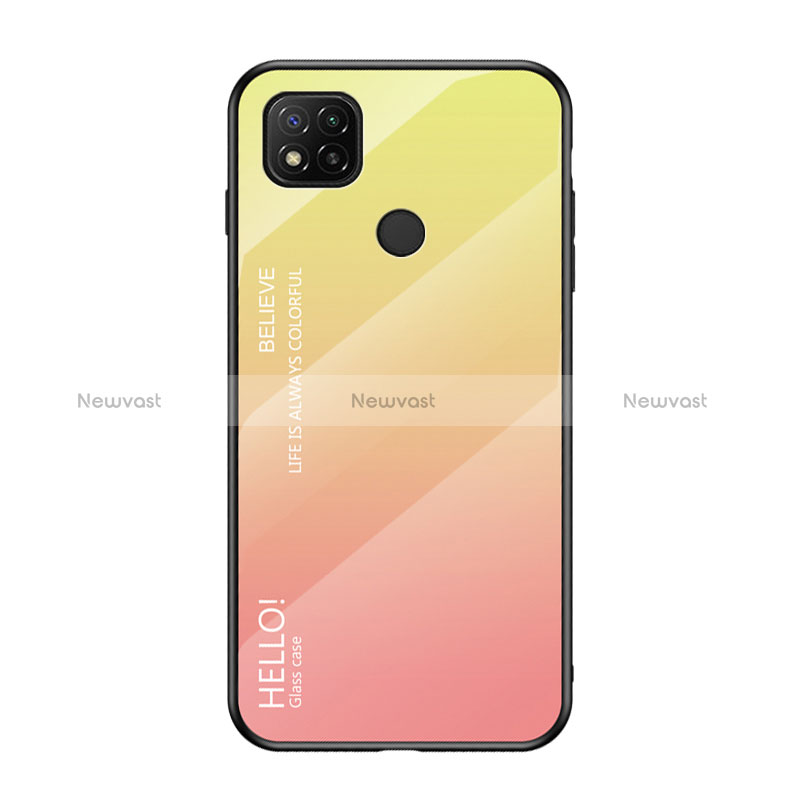 Silicone Frame Mirror Rainbow Gradient Case Cover LS1 for Xiaomi Redmi 9 Activ